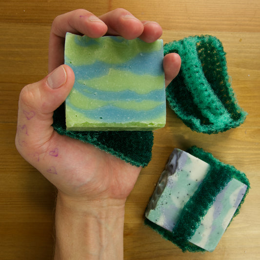 COMING SOON - Crocheted Handheld Loofahs - A Simple Kind of Clean - Silva Irvine Soap Company